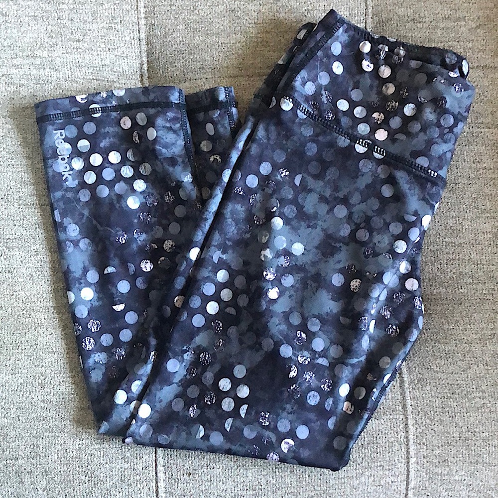 Grey Polka Dot Reebok Leggings Size Small